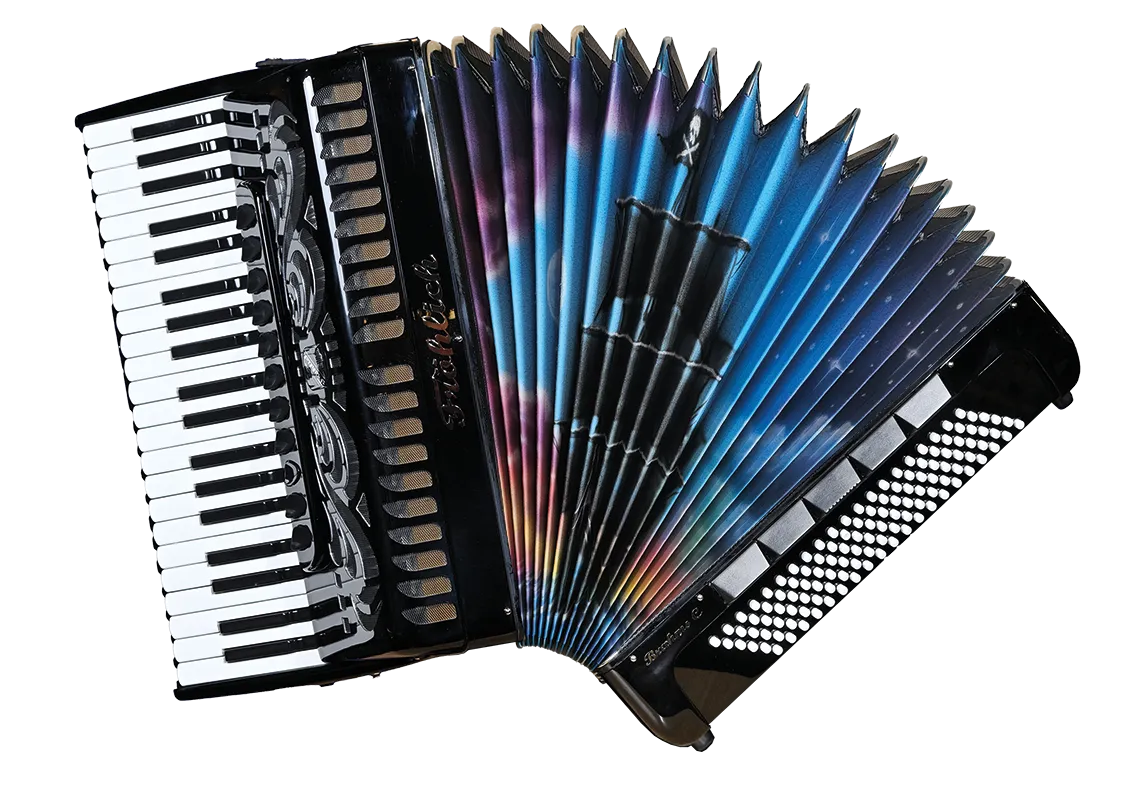 Fröhlich Akkordeon Brahms Cassotto Trend Line in Schwarz mit Motiv 16 - Piratenschiff